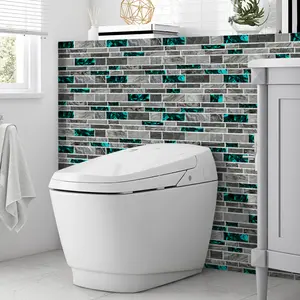 Self-Adhesive Faux Marble Ceramic Tile Wall Decals, Peel & Stick Instantly, Waterproof & Stain-Resistant, 36-Piece Set, Kitchen Bathroom Decor, Stick on Backsplash