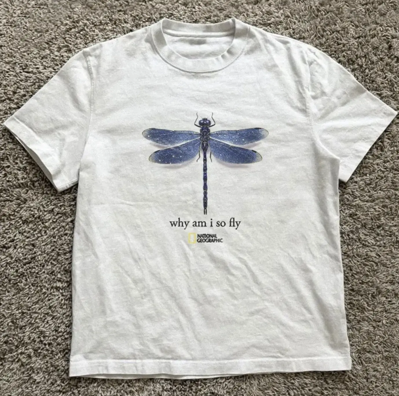 Gildan Men's and Women's T-shirt, National Geographic dragonfly “why am I so fly” t-shirt, Y2k Unisex Graphic Tees Gothic Grunge Emo Scene Amity Affliction Style Clothes Menswear Womenswear Streetwear t68