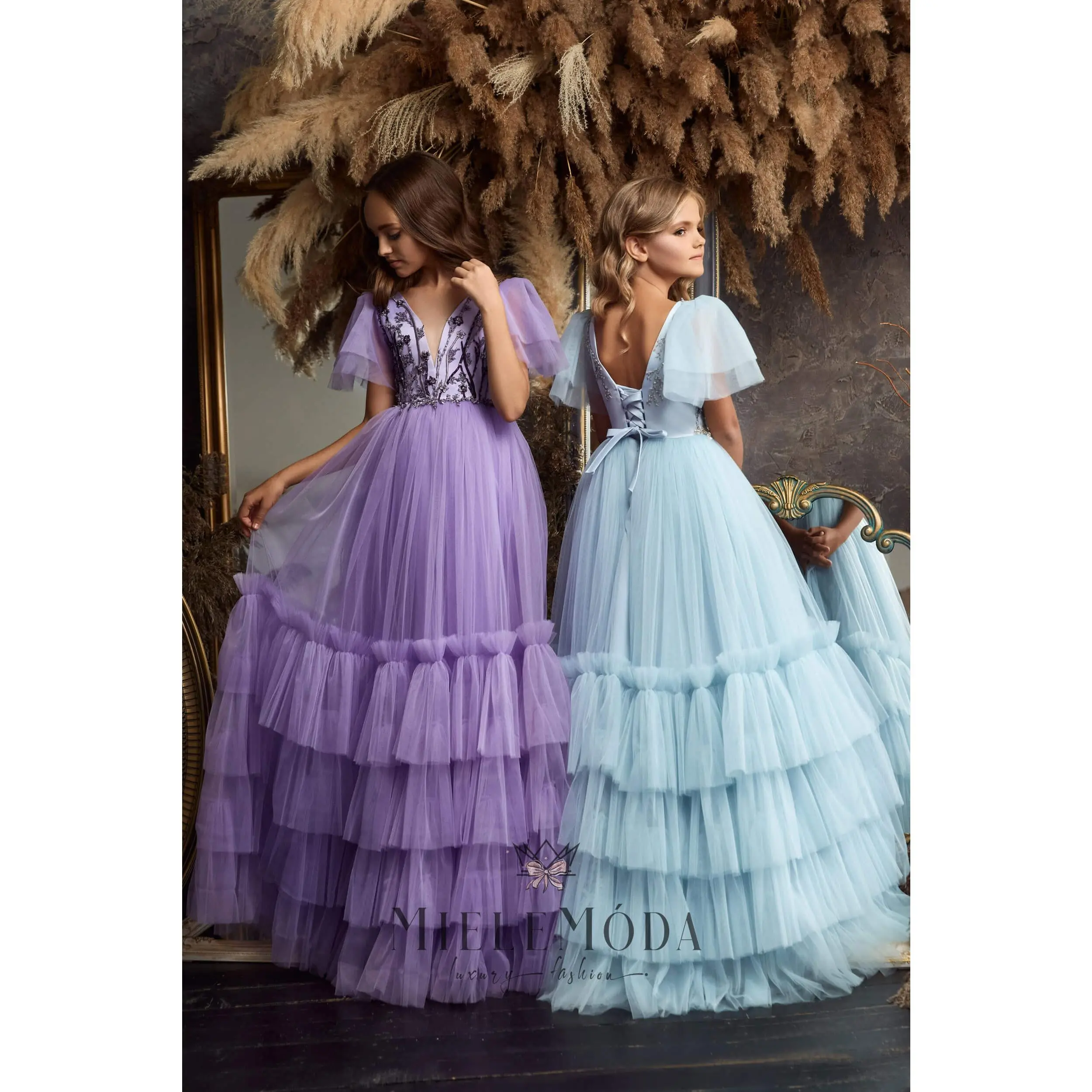 Chiara Princess Dress in Smokey Gray