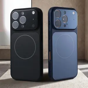 Matte Magnetic Window Lens Protective Phone Case For iPhone 12/13/14/15/16/17 Series Shockproof Cover