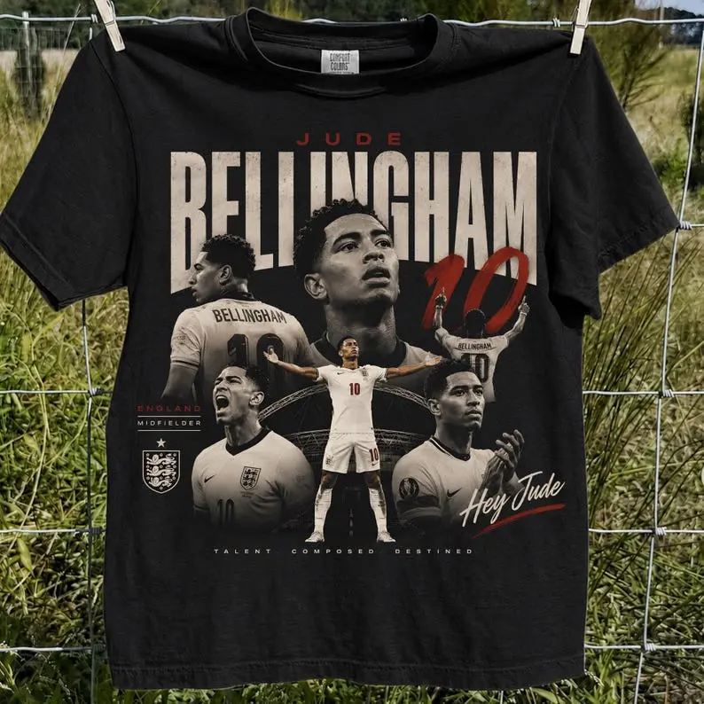 Comfort Colors VintageBellingham  2026 T-shirt, Hey Jude  T-shirt, Retro Football Shirt, Number 10 , Digital
