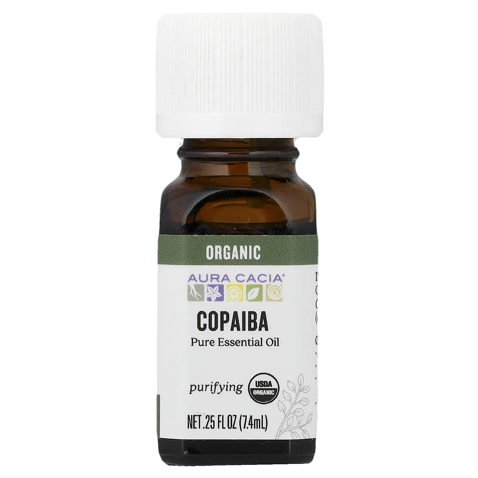 Aura Cacia Pure Essential Oil, Organic Copaiba, 0.25 fl oz (7.4 ml) Aura Cacia Pure Essential Oil, Organic Copaiba, 0.25 fl oz (7.4 ml)