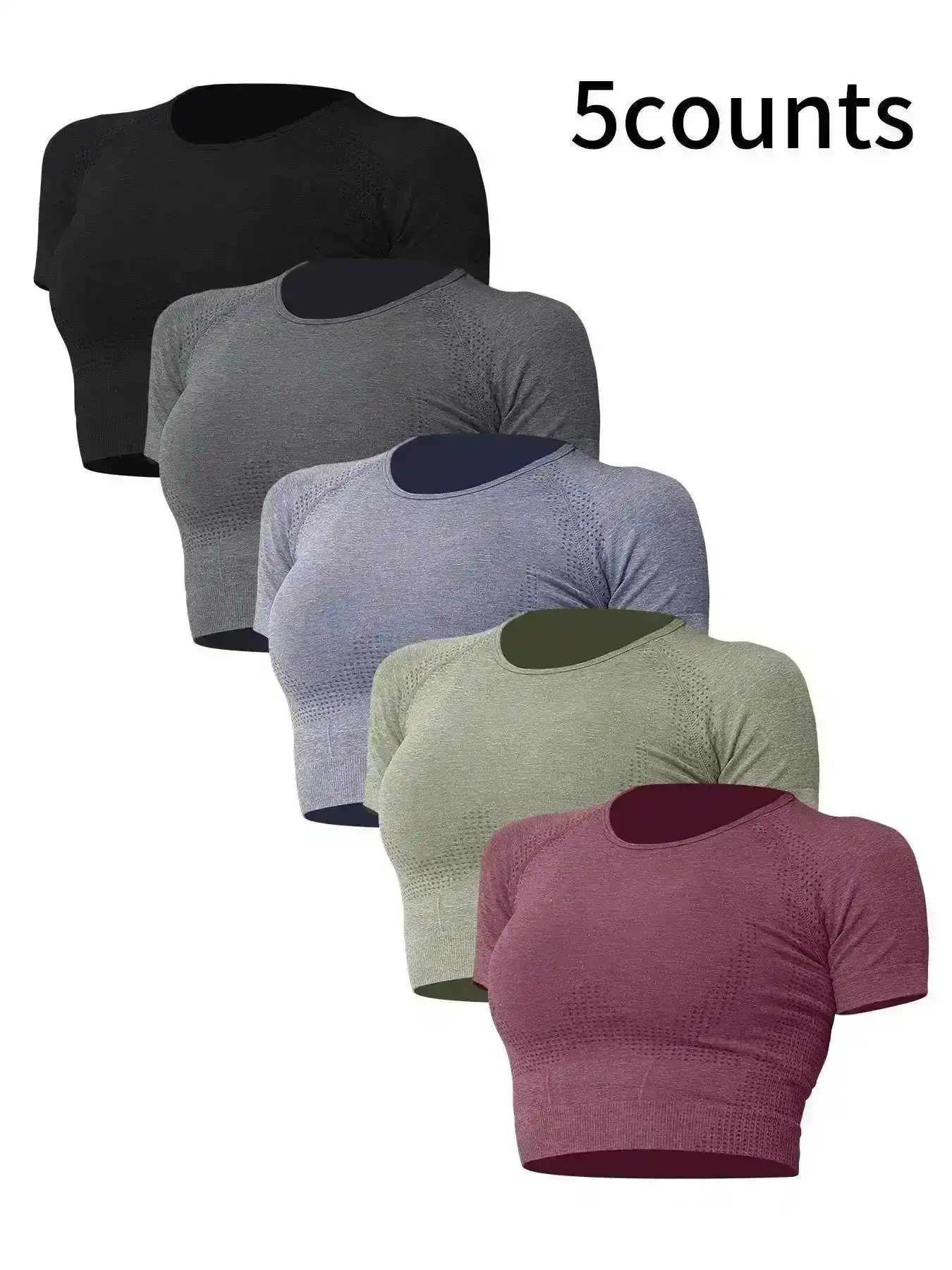 Classic Button Down Shirt, Round Neck Sports Tee, Quick Drying Breathable Crew T-Shirt for Gym Workout Running, Ladies Sportswear Spring & Fall, Tops, Basic, Versatile, Comfort, Wear, Style, Outfit, Essential, Trendy
