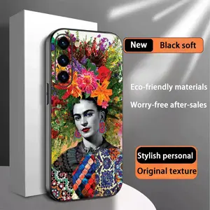Painting frida art Kahlos pattern Phone Case For Samsung Galaxy S26 S25 S24 S23 S22 S21 Plus Ultra Note20 Soft Black