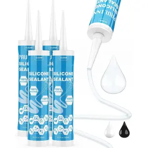 Sealant,   Caulk Clear  for RV, Kitchen, Bath, General Use, Window, Door, Glass, Marine, 10.2 Oz, 4 Packs