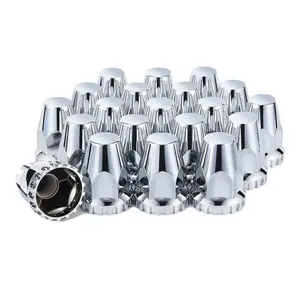 33mm Lug Nut Covers Screw Onfor Semi Trucks Trailer , 33mm x 2-7/8 inch Chrome ABS Plastic Spike Covers Thread On Lug Nut Covers
