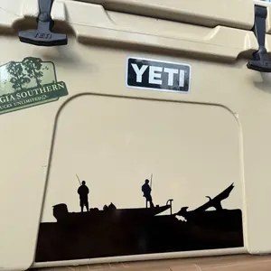 Bass Fishing Boat Decal For Coolers And Trucks Fits Yeti Coolers