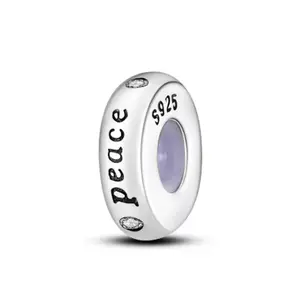 Premium Peace Engraved Charm – S925 Silver