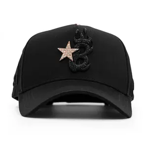 El Barbas Hats B-Star 24K Rose Gold Snapback Cap – Luxury Streetwear Baseball Hat with Rose Gold Star Detail, Adjustable Fit, Unisex Urban Style for Daily Wear, Night Out & Hat Collectors