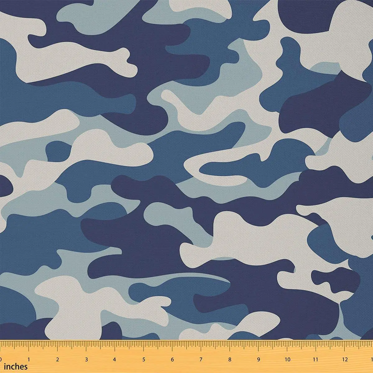 Army Blue Camouflage Fabric,Modern Graffiti Camo Soft Flannel Polyester No Stretch Chairs Sofa Sewing,Tribal Style Fabric Soft Flannel Polyester No Stretch and Home DIY Projects