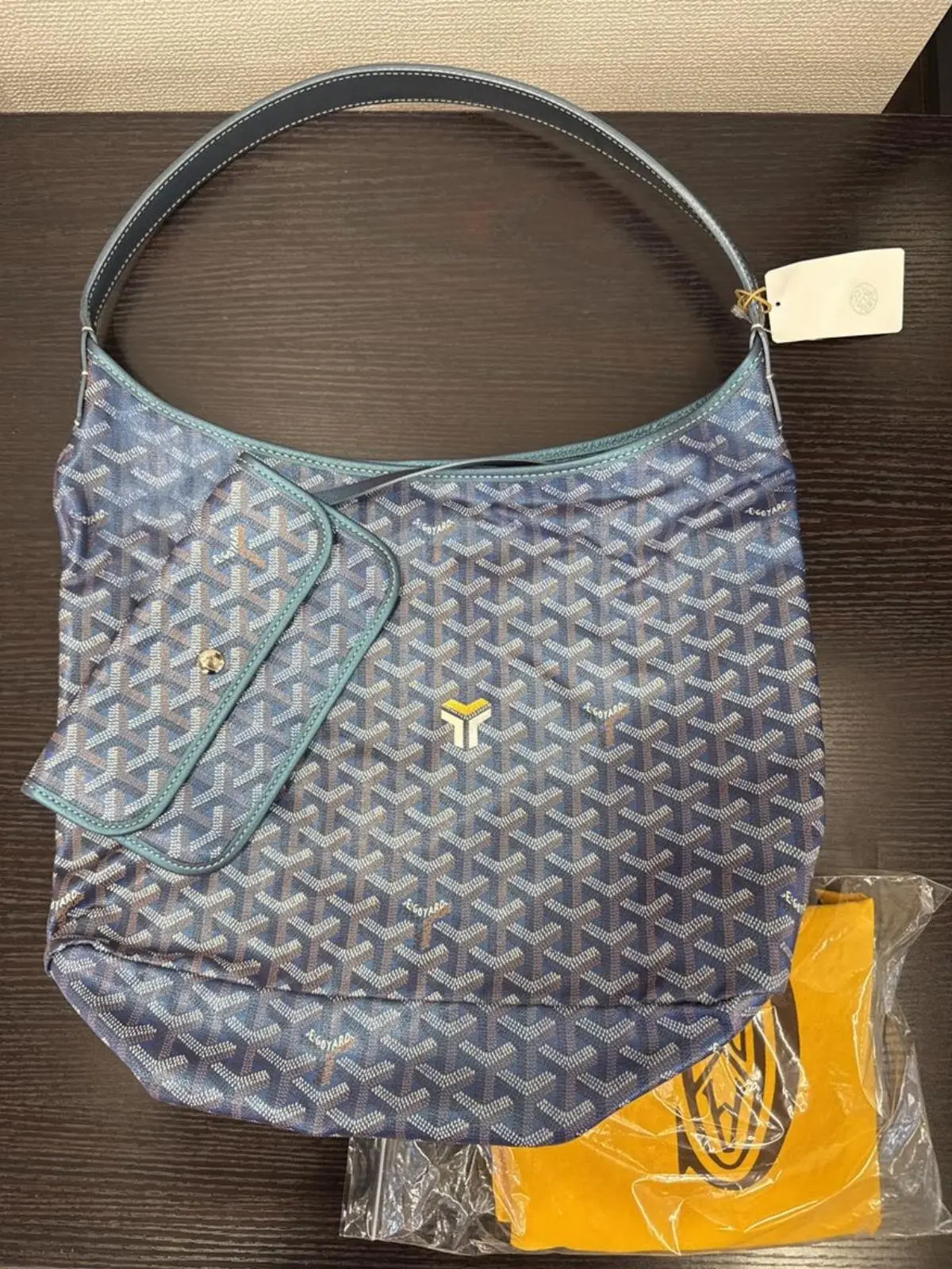 Pre-owned Goyard As Shown Shoulder Bags Goyardine Boheme PM Hobo Shoulder Bag Blue RS3375315