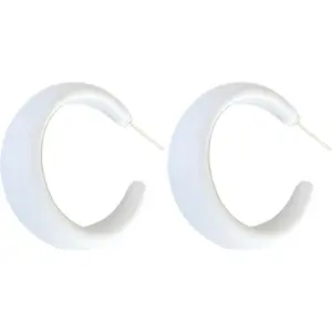 Acrylic Resin Earrings 70s 80s Colorful Hoop Earrings C Shape Trendy Chunky Cute Candy Earrings Jewelry for Women