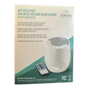 Serene Evolution, White Noise Machine With Remote, 60 Sounds, White