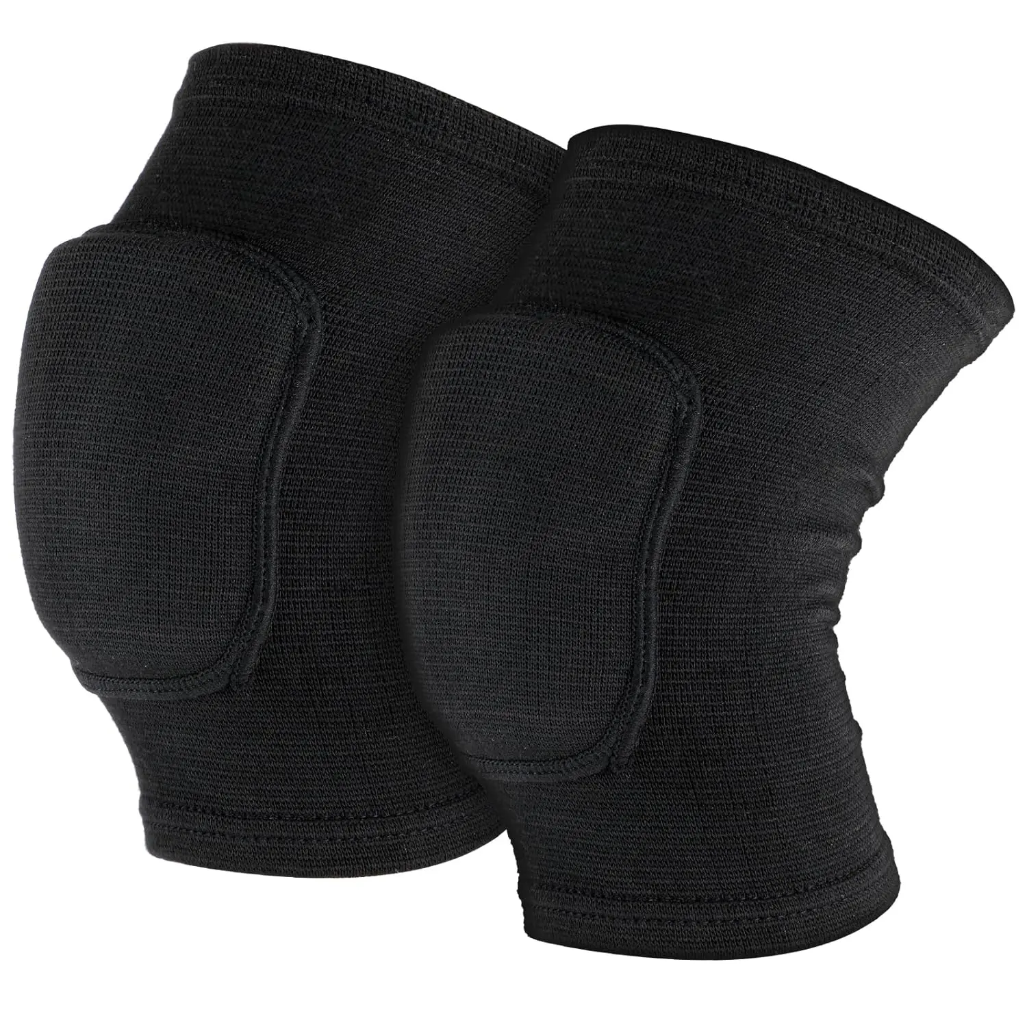 Kids Knee Pad, Breathable Elastic Knee Brace, Anti-Slip Padded Sponge Knee Protector for Volleyball Dance Running Skating Basketball Football Sports (Black)