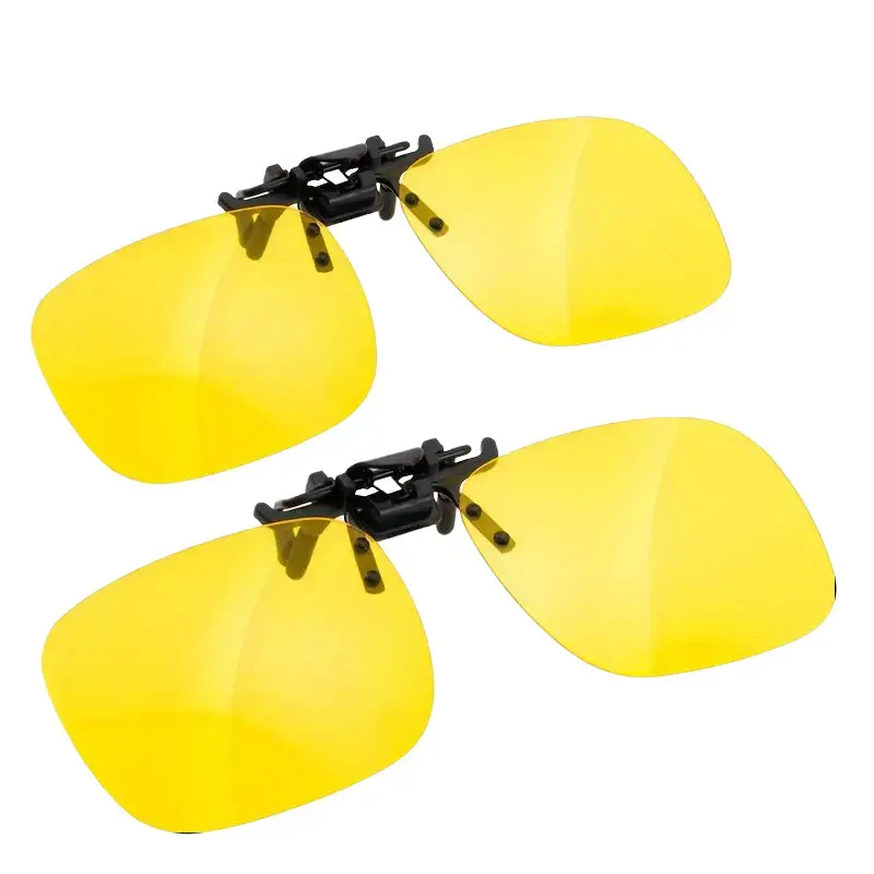 Non-Prescription  Night Driving Glasses (2-Pack) for Men, Flip-Up Yellow Tint Lenses, Anti-Glare Contrast-Boost Eyewear for Car Use