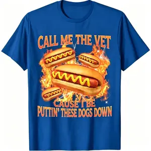 Call Me The Vet Cause I Be Funny Hard Hot Dog Meme Bootleg T-Shirt Menswear Crewneck