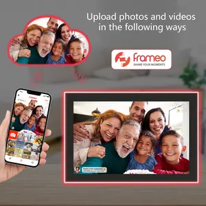 Neon Light Wifi Digital Photo Frame 10.1 Inch,32GB Support USB Drive/SD Card Extend Storage, Frameo App WiFi Digital Photo Frame with Cloud Storage