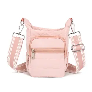 Water Bottle Bag Crossbody Holder for Walking Hiking Insulated Carrier Purse with Adjustable Strap