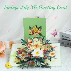 Mothers Day Card, 3D Pop-Up Card with Keepsake Mother's Day Gift, Paper Love Flower Bouquet Pop-Up Card, Wedding, Anniversary, Wife Husband, Mom, Women, Him Her, Girlfriend Boyfriend