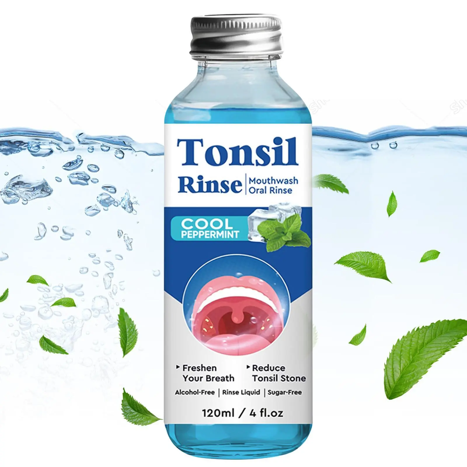 Natural Tonsil Stone Remover Oral Rinse Mouthwash - Single Item for Bad Breath, Dry Mouth Relief, 4 Fl Oz