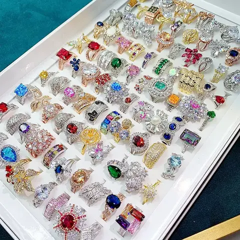 Luxury Zircon Crystal Rings for Women-Adjustable