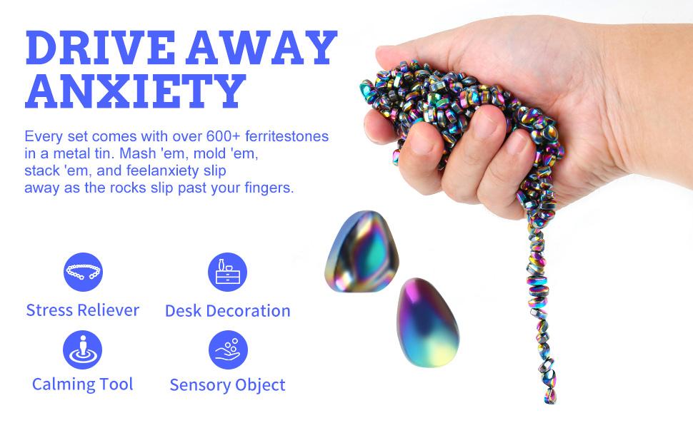 Ferrite Putty Colorful, Sensory Stones for Desk & Office Decoration, Adult Fidget Stress Relief, Ferrite Stones Gift Item Ferrite Putty Colorful, Sensory Stones for Desk & Office Decoration, Adult Fidget Stress Relief, Ferrite Stones Gift Item