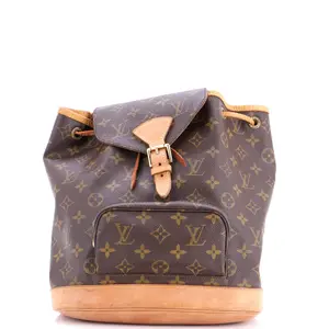 Pre-owned Louis Vuitton Canvas Coated Backpacks Vintage Montsouris Backpack Monogram Canvas MM by Rebag