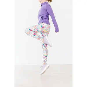 Mila & Rose Petal Power Active Legging - Slim Fit Polyester Spandex All Seasons Dance Cheer Yoga Workout Leggings
