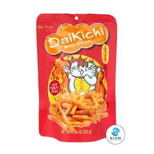 DaiKiChi Wheat Crackers, Thai Snack, Hot & Spicy (1.94 oz) ขนมขาไก่ ไดคิจิ รสเผ็ดทรงเครื่อง