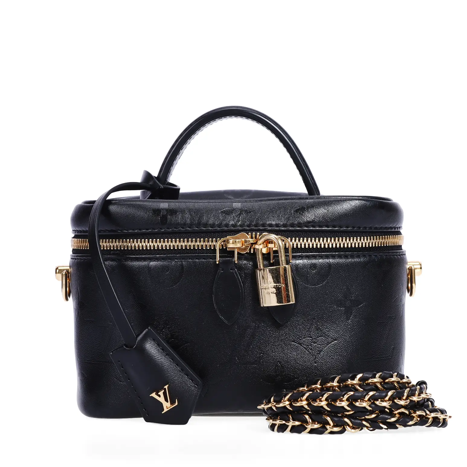 Pre-owned Louis Vuittion Lambskin Leathe Shoulder Bags Louis Vuitton Vanity PM Black Monogram Lambskin Leather Shoulder Bag 47793499