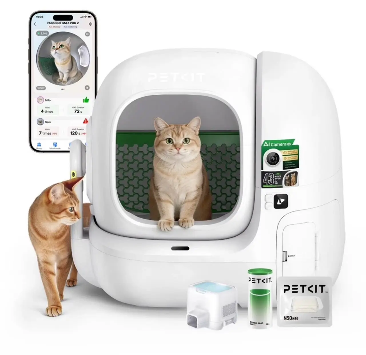 PETKIT MAX PRO 2 Self Cleaning Cat Litter Box Automatic Litter Box, App Control