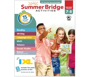 Summer Bridge Activities 7th to 8th Grade Workbooks All Subjects, Middle School Books With Math, Language Arts, Reading Comprehension, Science, Social Studies, Fitness, Flash Cards, and More Paperback – February 10, 2025