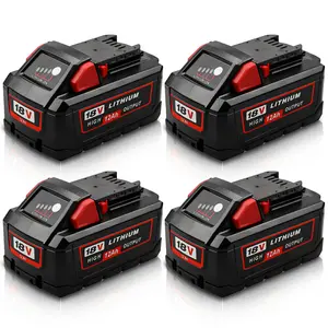 4Pack 18V 12.0Ah High Output Lithium-Ion Battery Replacement for Milwaukee 18V Battery 48-11-1840 Compatible with 18 Volt Power Tools and Chargers