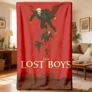 Ultra Soft The Lost Boys 80s Vampire Cult Classic Flannel Blend Blanket - Multi-Size, High-Res Flying Vamps Print - Retro Horror Movie Cozy Throw for 80s Film Fans summerwins
