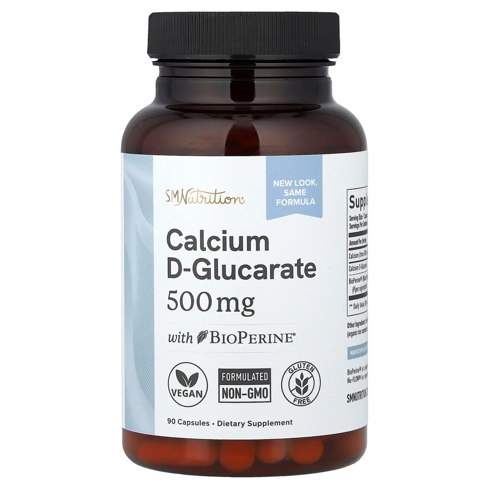 SMNutrition Calcium D-Glucarate with BioPerine®, 90 Capsules