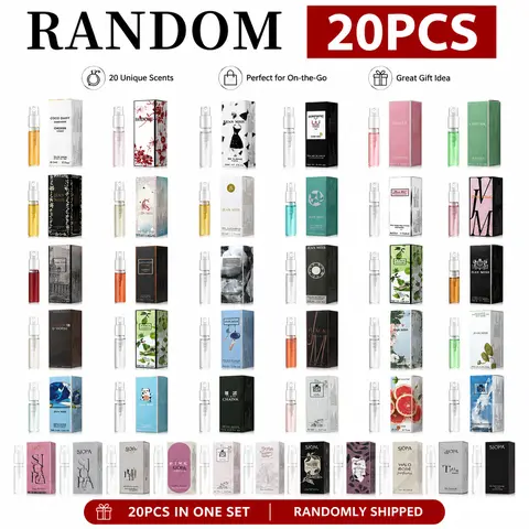 Sohochic Women's Perfume Gift Set - 20 PCS Random 3ml Travel-Size Fragrance Spray Vials, Assorted Fresh Scent Liquid Fragrances (Floral, Fruity, Woody, Musk), Portable Gifts for Perfume Lovers, Fresh Scent Fragrance Sets
