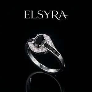 S925 Sterling Silver Ring with Black Synthetic Cubic Zircon Inlay,  Casual Style Unisex Fashionable ring, suitable for Daily Wear and Gifts, Perfect for Valentine's Day and Cocktail Parties
