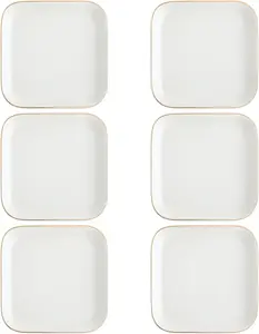 6 Pcs White Ceramic Jewelry Tray 4.5 in Ring Holder Trinket Dish for Christmas Friendship Wedding Birthday Gifts