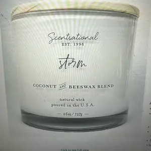 Scentsational Storm Coconut & Beeswax Blend 26oz/737g Natural Wick Candle Poured in the U.S.A.