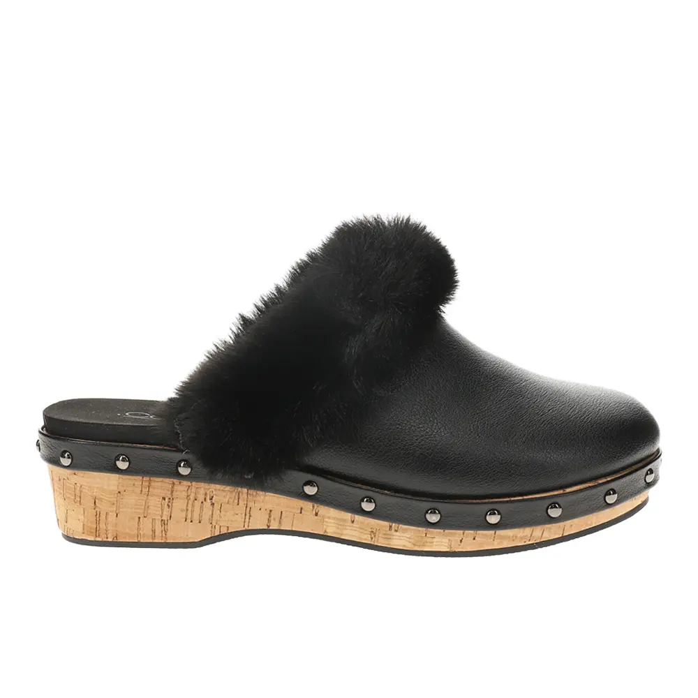 Corkys Womens Just Fur Fun Studded Mule Clogs Casual - Black