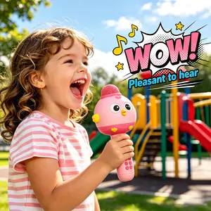 Chicken shaped multifunctional microphone with voice changing, recording, music playback and other functions, making it a fun item for parties and a good choice for gifts
