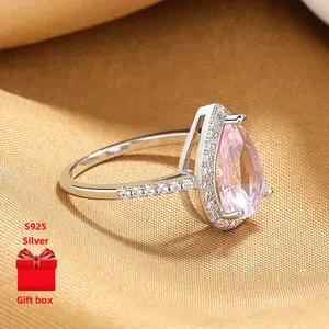 925 silver ring. A niche luxury water droplet ring, high-end and exquisite, elegant and simple. A beautifully packaged birthday gift box. Giving gifts to friends is a great choice. Holiday gifts wedding ring engagementrings promise rings
