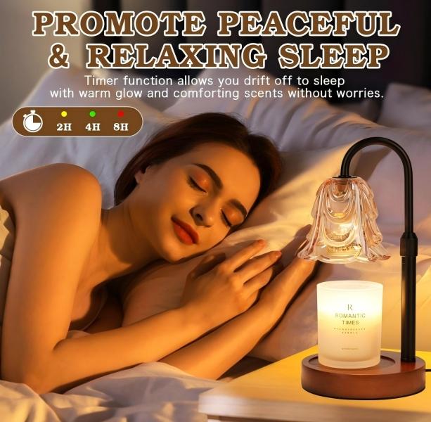 Adjustable Height Candle Warmer Lamp | Dimmable Timer Wax Melter for Home Bedroom Living Room Decor, Flameless Gift for Mom Women
