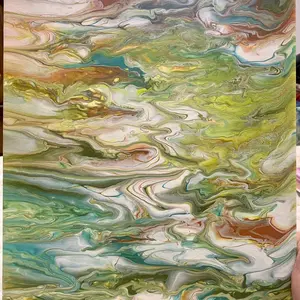 Abstract Painting 11”x14” Stretched Canvas - Colorful Swirling Design for Decor and Hanging Ornaments - Hangable, Decoration Artistic Room