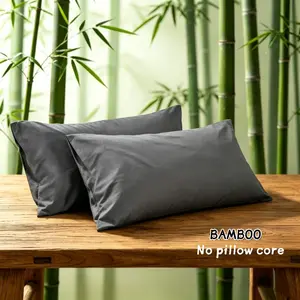 2pc Bamboo Fiber Pillowcases, 30% Bamboo + 70% Polyester, Breathable and Comfortable, Envelope Closure, Bedroom Decor, All Seasons