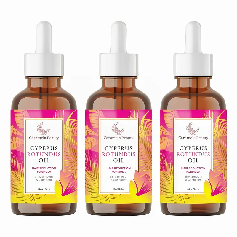 3 Pack-Caramela Beauty CyperusRotundusOilforNaturalPermanent Hair Reduction FB Mildand Non-irritatingBody Care Wax,Moisturizing &SoothingforSkinCareDepilatory, Unisex HairRemovalCreamoil,DailyUseCosmetic Gentle Removal