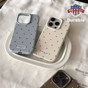 This Matte Soft Shell with Polka Dots Is Suitable for Iphone 16, And Is a Unique Gift for Couples, Compatible with 15 Pro Max And Protective for Iphone 13 And 14. Shockproof Protector Cover Protection Smartphone Cellphone