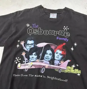 The Osbourne Family Black Short sleeve Remake T shirt Heavy cotton NH18939