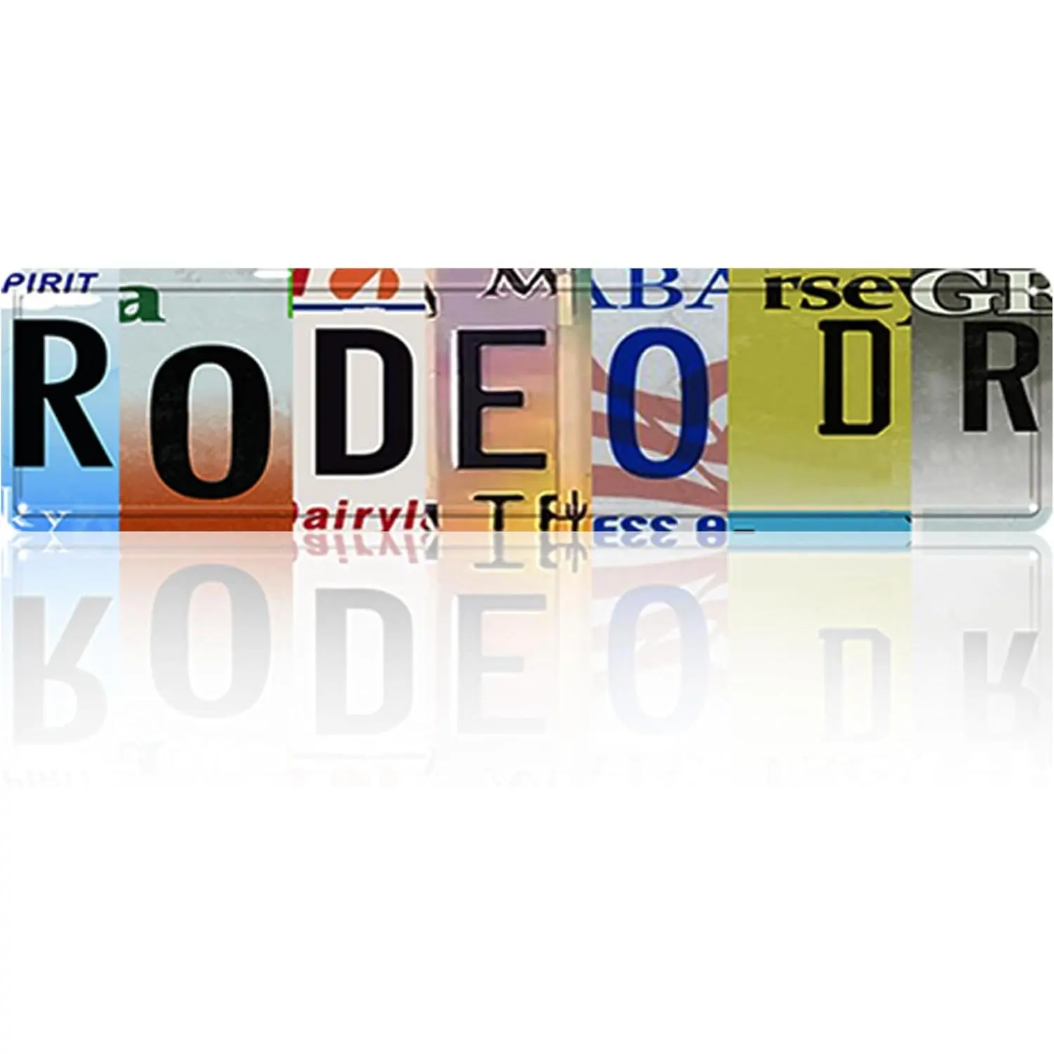 Vintage Colorful Rectangular Durable Long-Lasting Aluminium Road Sign - Retro Metal Rodeo Dr Wall Decor, Mountable Stylish Home Gift, 16x4 in
