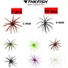 Artificial Fishing Lures - 6-10pcs Urchin TPE Prickly Pear Bait (3.6in/4in), Green Pumpkin & Multi-Colors, Subtle Pulsing Tentacles, Jighead Ready, Pulse on Slow Drift, Deadly on Largemouth & Smallmouth Bass, for Freshwater & Saltwater Anglers